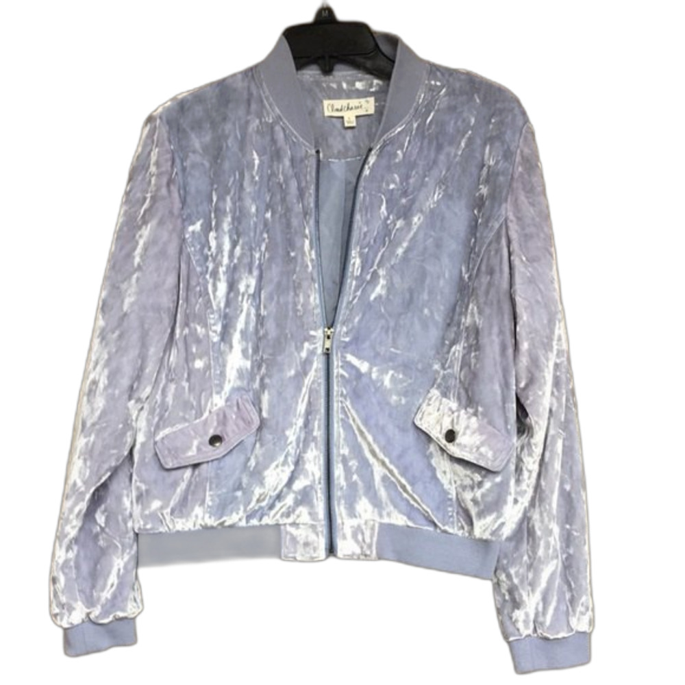 Cloud chaser crushed velvet bomber jacket